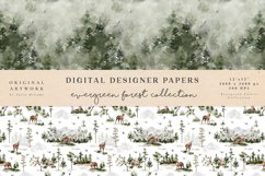 Evergreen Watercolor Forest Digital Paper Seamless Pattern Product Image 8