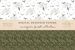 Evergreen Watercolor Forest Digital Paper Seamless Pattern Product Image 9