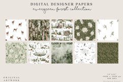 Evergreen Watercolor Forest Digital Paper Seamless Pattern Product Image 3