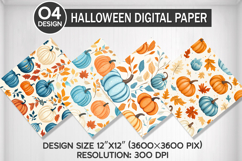 Embroidered Fall Seamless Digital Paper, Fall Background Product Image 1