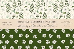 Greenery Watercolor Seamless Patterns - Digital Papers Product Image 3