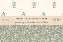 Greenery Watercolor Seamless Patterns - Digital Papers Product Image 2