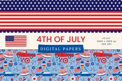 4th of July USA Patriotic Independence Day Digital Papers Product Image 2