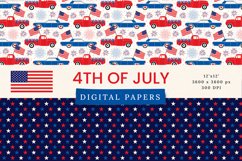 4th of July USA Patriotic Independence Day Digital Papers Product Image 7