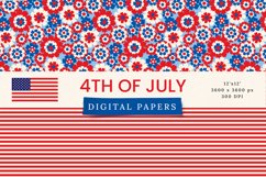 4th of July USA Patriotic Independence Day Digital Papers Product Image 4