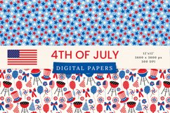 4th of July USA Patriotic Independence Day Digital Papers Product Image 8