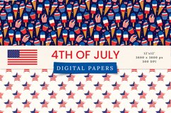 4th of July USA Patriotic Independence Day Digital Papers Product Image 3
