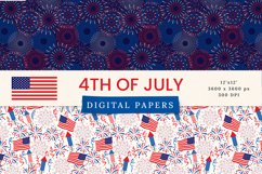 4th of July USA Patriotic Independence Day Digital Papers Product Image 10