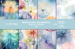 watercolor dandelions digital paper Product Image 1