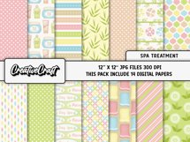 Spa Treatment Digital Papers, beauty salon graphic designs Product Image 2