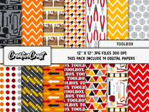 Construction Digital Paper and Clipart png, toolbox clipart Product Image 2