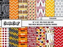 Construction Digital Paper, construction graphic designs Product Image 2