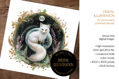 White Fox, Fern &amp; Crystal Illustration Product Image 2