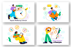 10 Digital Wellbeing Lifestyle Illustration Product Image 3