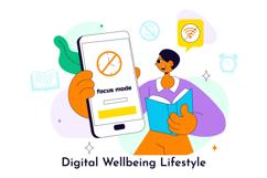 10 Digital Wellbeing Lifestyle Illustration Product Image 4