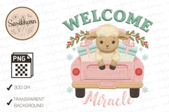 baby lamb design, lamb truck art, welcome baby art Product Image 1