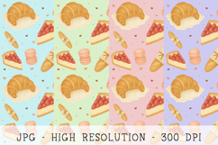 French pastry bakery seamless pattern Product Image 1