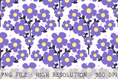 Purple Floral Minimalist Seamless Product Image 1