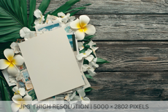 Tropical Moodboard with Plumeria Flowers Product Image 1