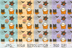 Halloween kawaii seamless pattern spooky cute Product Image 1