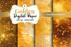 Golden Luxury Digital Papers Marble and Glitter digital Product Image 1