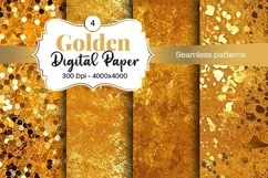 Golden Luxury Digital Papers Marble and Glitter digital Product Image 1