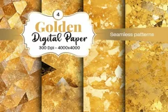 Golden Luxury Digital Papers Marble and Glitter digital Product Image 1