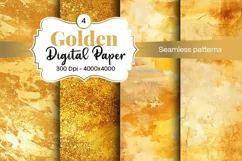 Golden Luxury Digital Papers Marble and Glitter digital Product Image 1