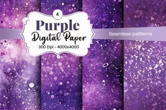 Purple Luxury Digital Papers Marble and Glitter digital Product Image 1