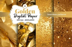 Golden Luxury Digital Papers Marble and Glitter digital Product Image 1
