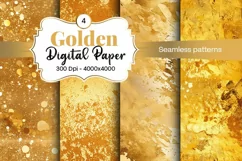 Golden Luxury Digital Papers Marble and Glitter digital Product Image 1