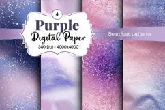 Purple Luxury Digital Papers Marble and Glitter digital Product Image 1