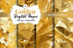 Golden Luxury Digital Papers Marble and Glitter digital Product Image 1