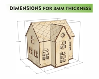 Simple House - Miniature Christmas House SVG | Laser Cut Product Image 2