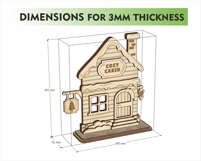 Christmas Wooden House Laser Cut File | Product Image 2