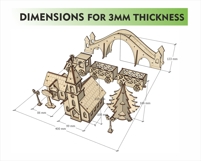 Christmas Town Laser Cut File Wooden Village Scene Product Image 2