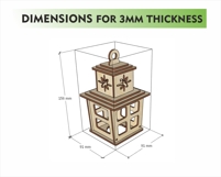 Christmas Lantern Laser Cut File SVG Wooden Candle Holder Product Image 2