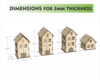 Wooden Christmas Houses Laser Cut Files Product Image 2