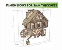Hanging House Watermill Laser Cut File Product Image 2