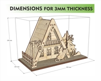 Laser Cut Christmas House SVG | A-Frame Cabin Light-Up Xmas Product Image 2