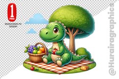 Cute Dinosaur Clipart - PNG File Product Image 1