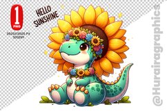 Cute Dinosaur Clipart - PNG File Product Image 1
