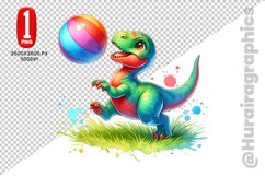 Cute Dinosaur Clipart - PNG File Product Image 1