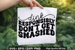 Pickleball SVG Design - Born To Drink Forced To Work Product Image 4