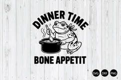 Dinner Time Bone Appetit SVG, Funny Frog SVG Product Image 1
