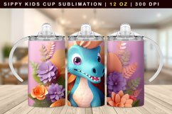 Dinosaur Sippy Cup Sublimation Wrap 12 Oz Product Image 1