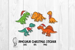 Christmas Dinosaur sticker Product Image 1