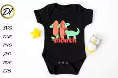 Baby Milestone Dinosaur Svg | Eleven month | Baby bodysuit Product Image 1