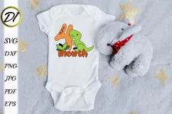 Baby Milestone Svg | Four Months | Dinosaur SVG cut files Product Image 1