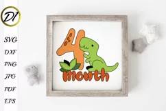 Baby Milestone Svg | Four Months | Dinosaur SVG cut files Product Image 3